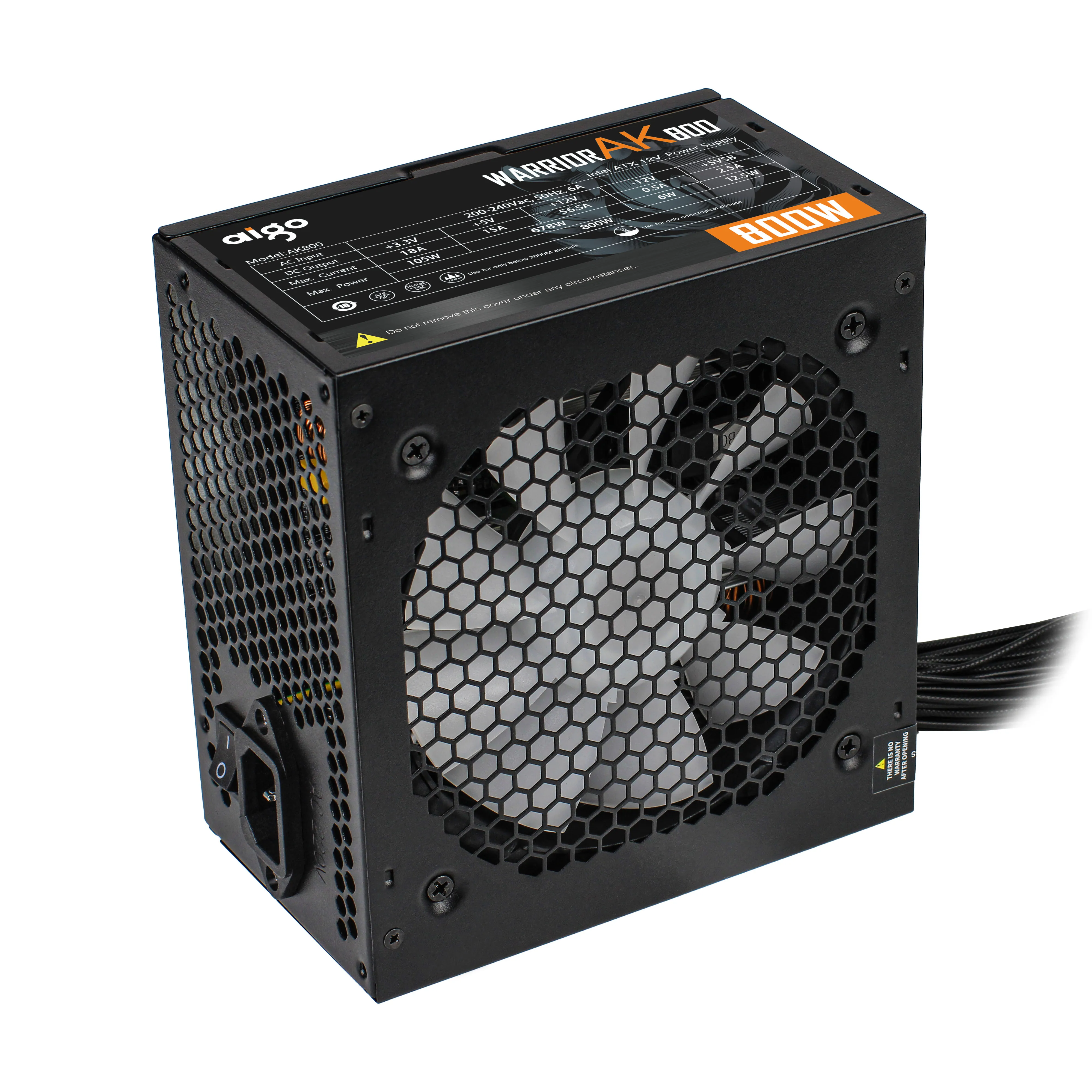 Aigo akku 800w PC PSU energie poskytnout jednotka černá herní skromný RGB 120mm fanoušek 220V ATX plocha počítač energie poskytnout pro BTC pc hráč