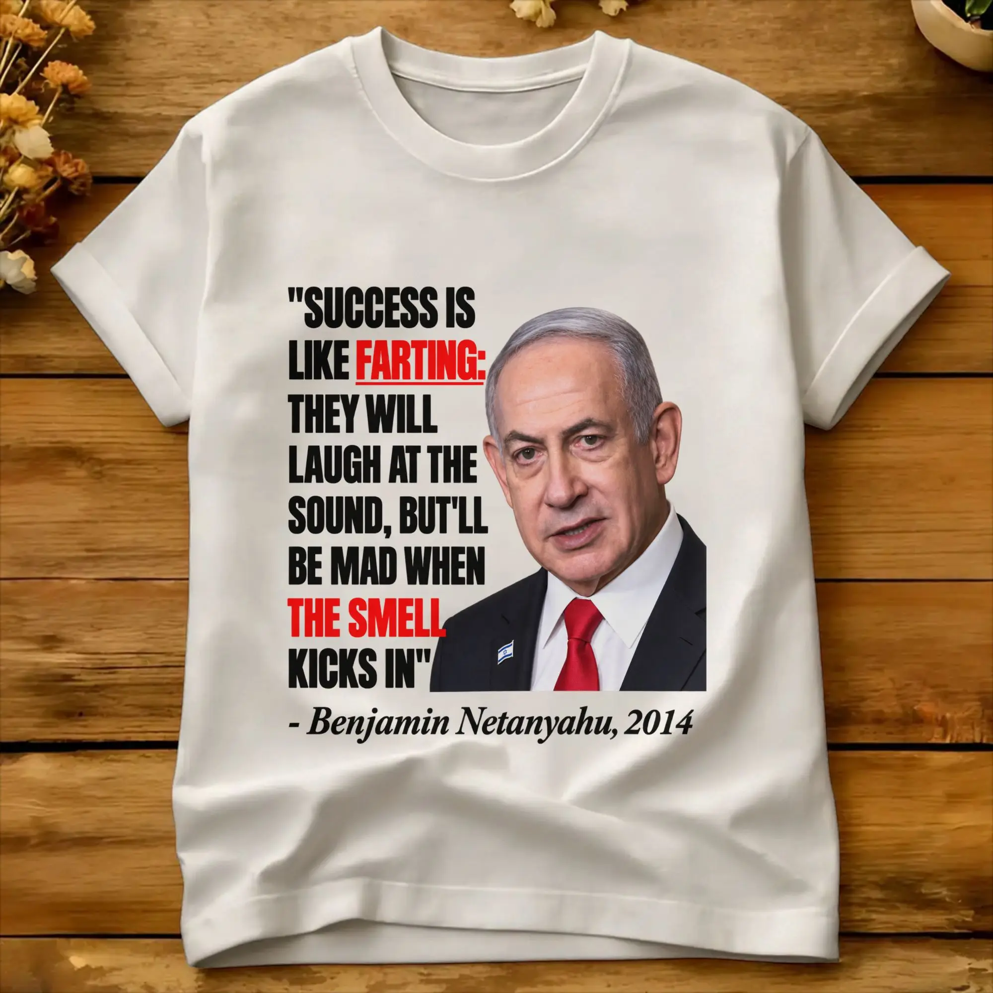 Mens T-Shirt Benjamin Netanyahu  T Shirts Harajuku  Summer Tees Streetwear Pure Cotton Tops Gift Idea