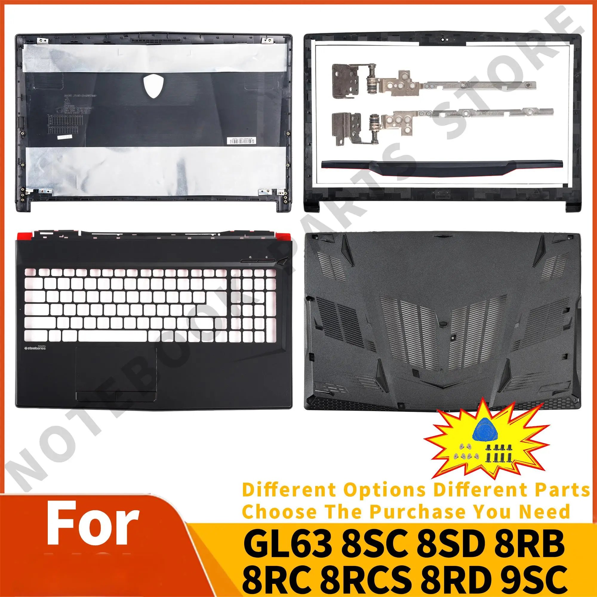 Neue Für GL63 8SC 8SD 8RB 8RC 8RCS 8RD 9SC MS-16P7 MS-16P6/16P5/16P4 Laptop LCD Back Cover/Lünette/Palmrest/Bottom Fall 15,6\