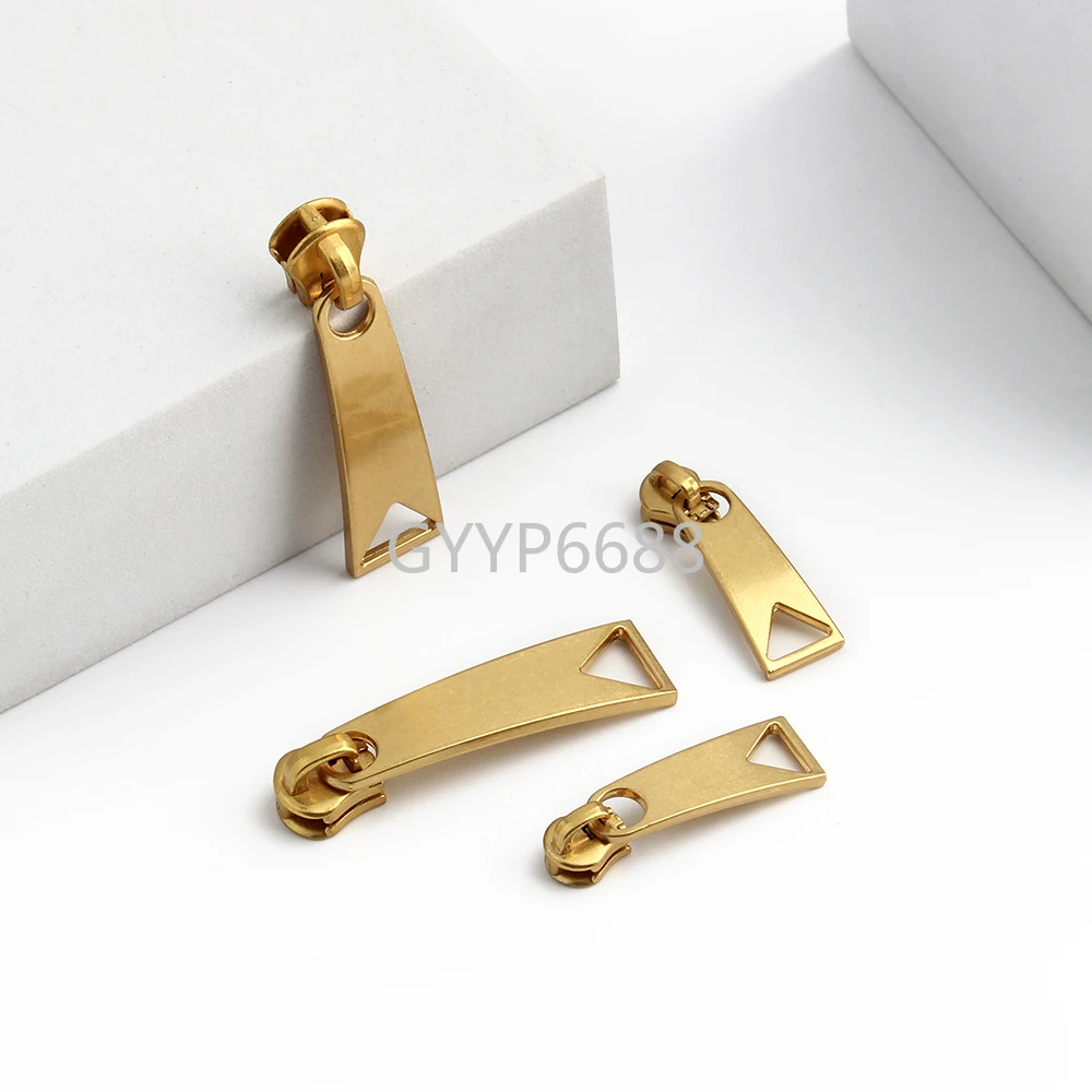 1/4/10Sets Satin Gold Zipper Sliders For Handbag Purse Bags Eyelet Connect Hook Screwback Rivets Roller Pin Buckles Accessories