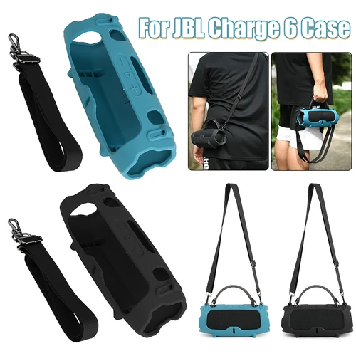 Imagen 2 del producto Funda protectora con correa para el hombro, funda protectora de silicona, funda protectora de piel para altavoz JBL Charge 6