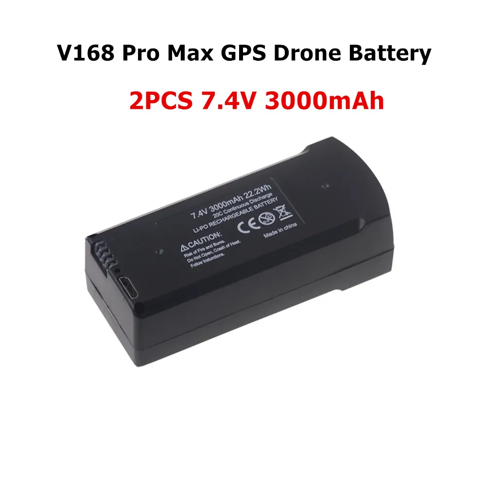 Originele 7.4V 3000mAh Batterij Voor V168 Pro Max GPS Drone/RC Quadcopter 3.7V 2000mAh V168 V198 Reservebatterij Dron Onderdelen