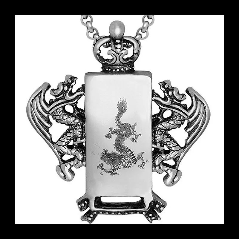 

Модный мужской титановый стальной кулон в форме дракона с резным титановым стальным кулоном в стиле ретро в китайском стиле, властный кулон с душой дракона