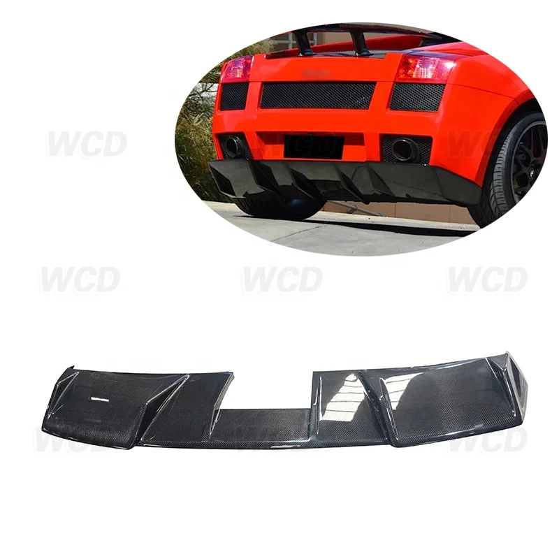 

Real Carbon Fiber Diffuser Body kit For Lamborghini LP550 LP560 LP570 Gallardo Car Rear Bumper Diffuser Bodykit 2004-2008