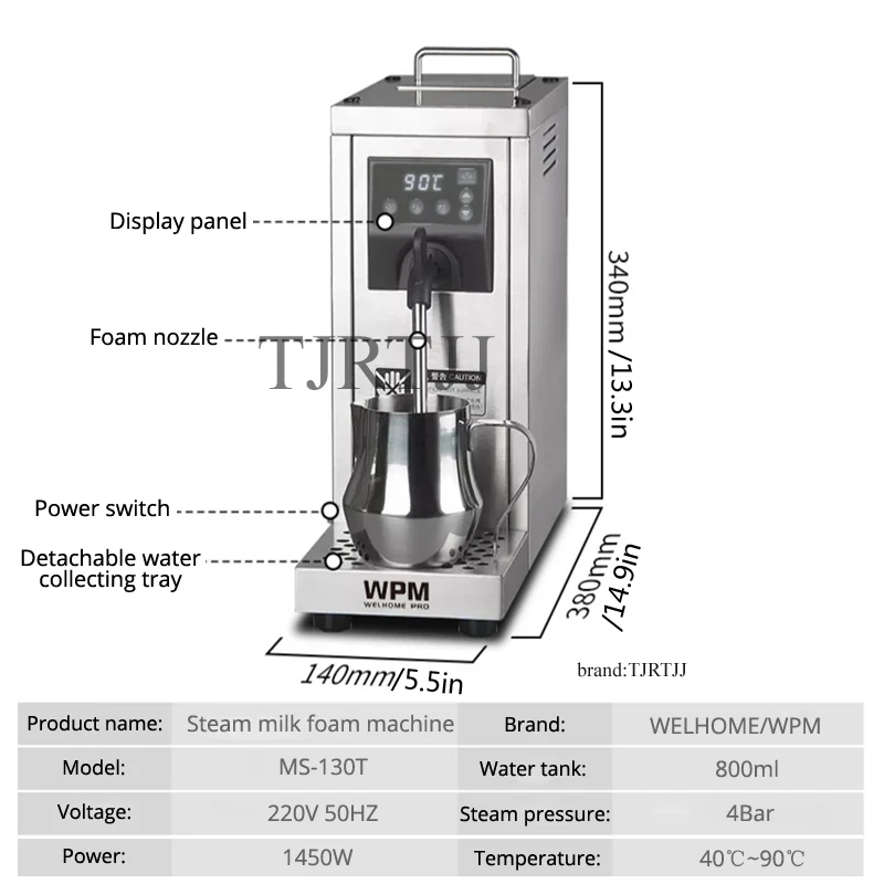 Electric Steam Milk Frother Frothing Foamer Machine Commercial Chocolate Coffee Milk Foaming Machines