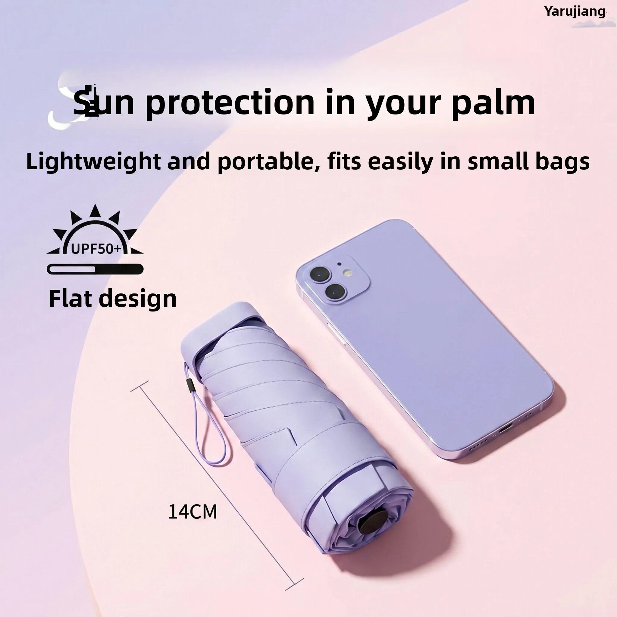 

Portable Capsule Sunscreen Umbrella Outdoor Portable Five UV Resistant Foldable Sunshade Umbrella Iron Shaft Black Glue ...