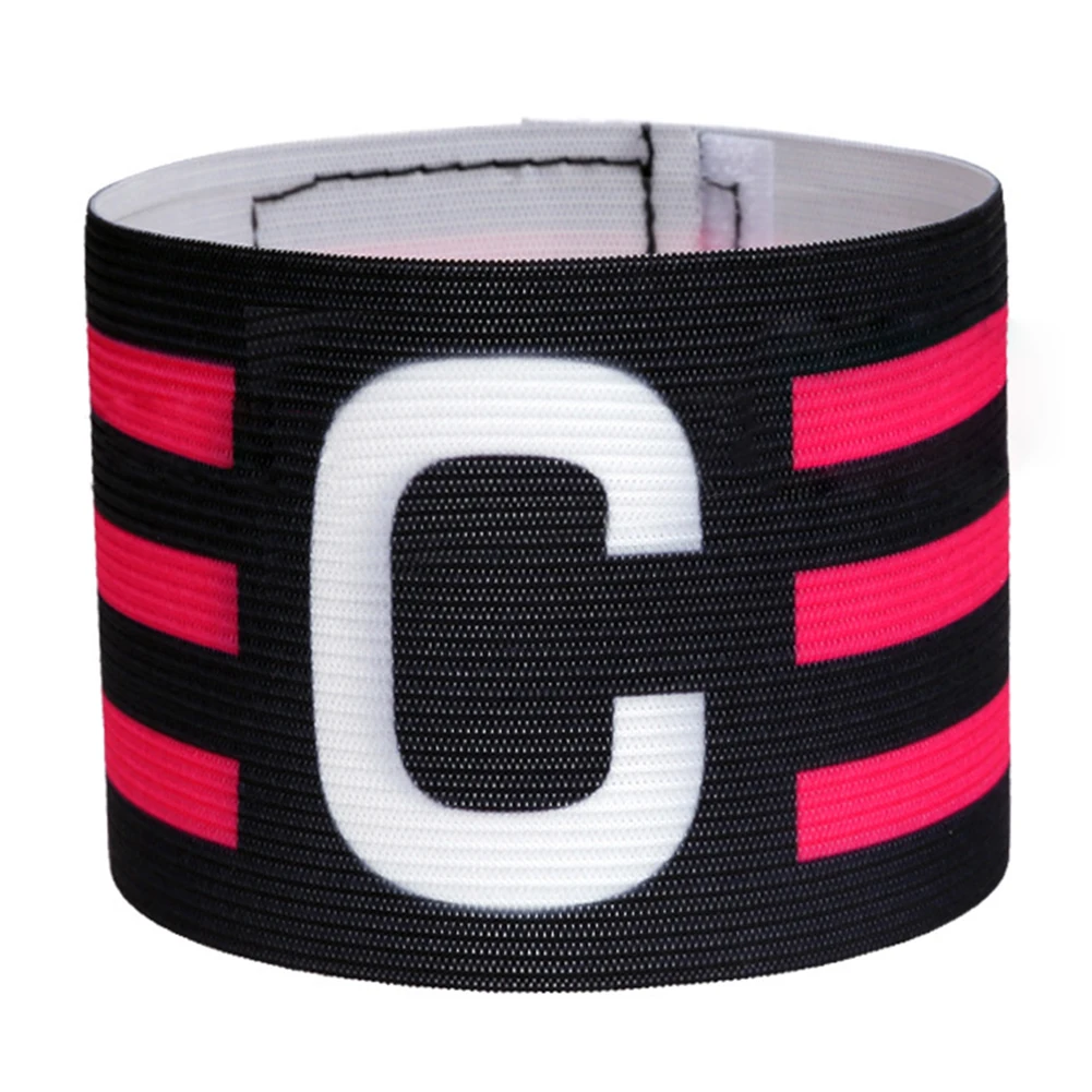 Brazalete de capitán de fútbol, banda de capitán Brazalete ajustable, banda de brazo a rayas transpirable con cierre táctil para capitán de fútbol