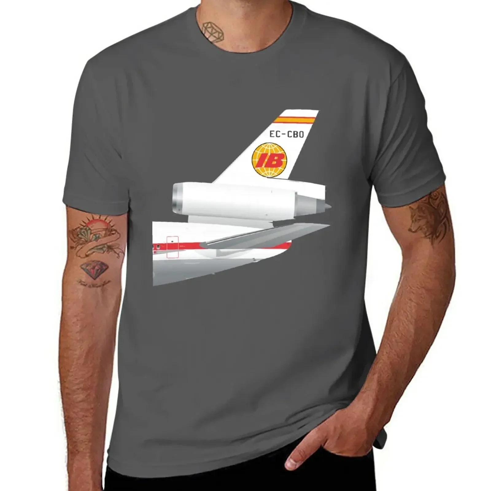 Camisetas negras para fanáticos de los deportes para hombre, uniforme con alas, DC-10, camiseta de los 70, ropa gráfica de gran tamaño, Verano