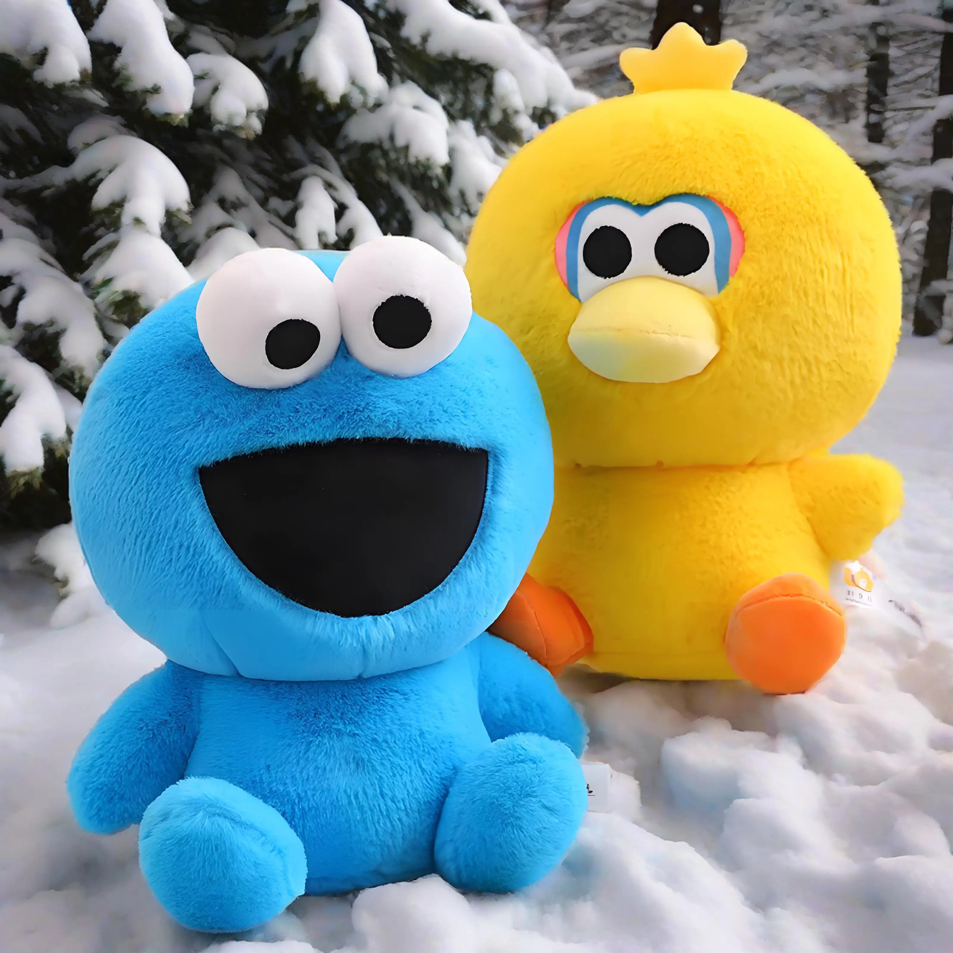 Jouets en peluche Sesame Street version Q: Elmo, Cookie Monster et Big Bird, poupées en peluche, cadeau d'anniversaire parfait pour petite amie