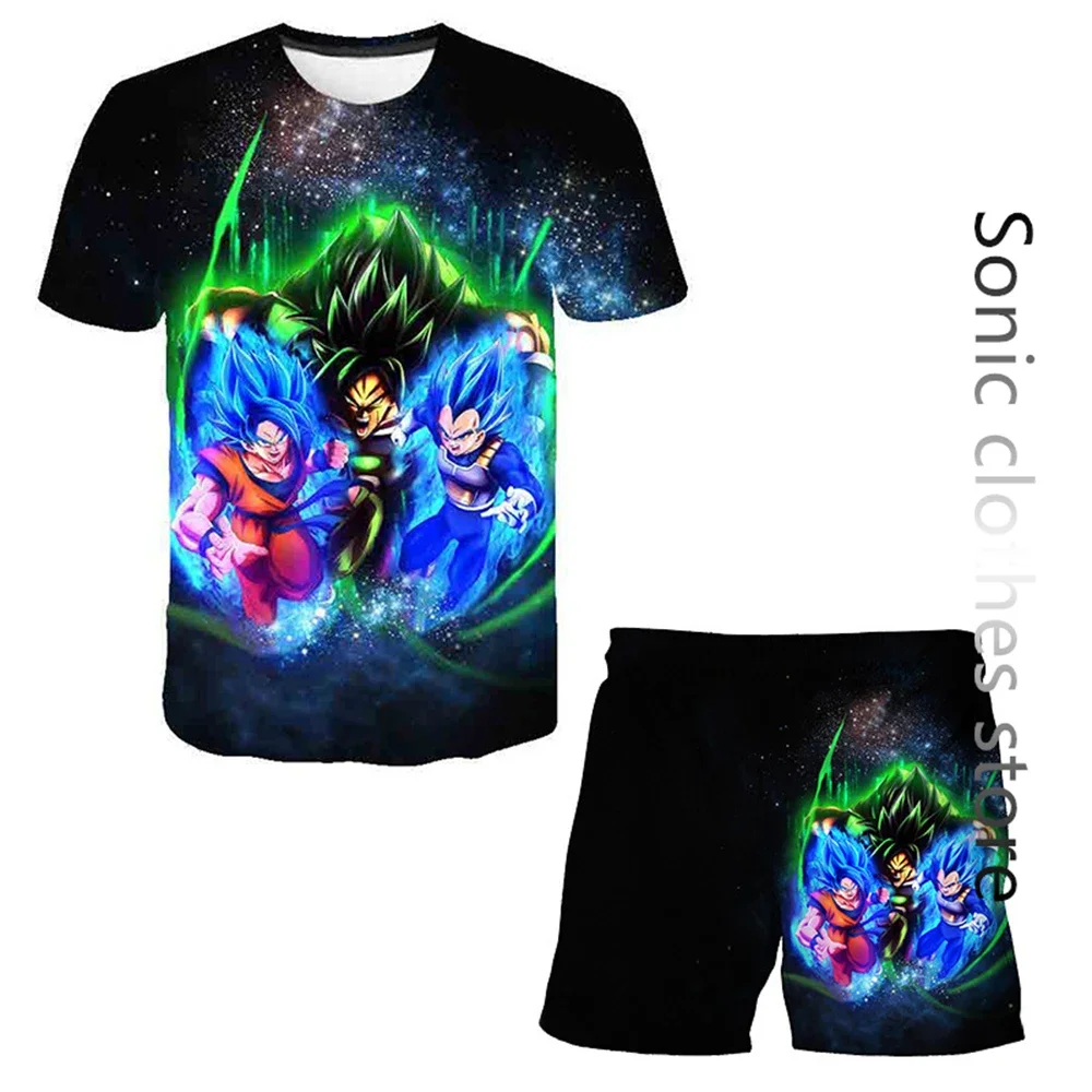 

Fashion Dragon Ball Z Tshirt Set Kids Vegeta Boys Clothes Girls Mens Women T-shirt Suit Trucksuit Clothes 3d Goku Short Sleeve