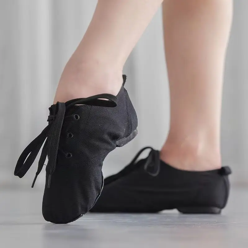 Women's Ballet Jazz Dance Shoes Lace Up Soft Sport Sneakers Gymnastics Fitness Shoes for Adults Children