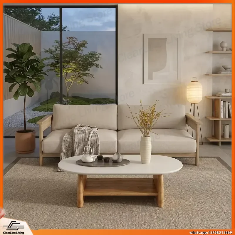

Minimalist Low Coffee Table Nordic Design Cream Sintered Stone Small Space Living Room Balcony Sofa Side Table Modern Home