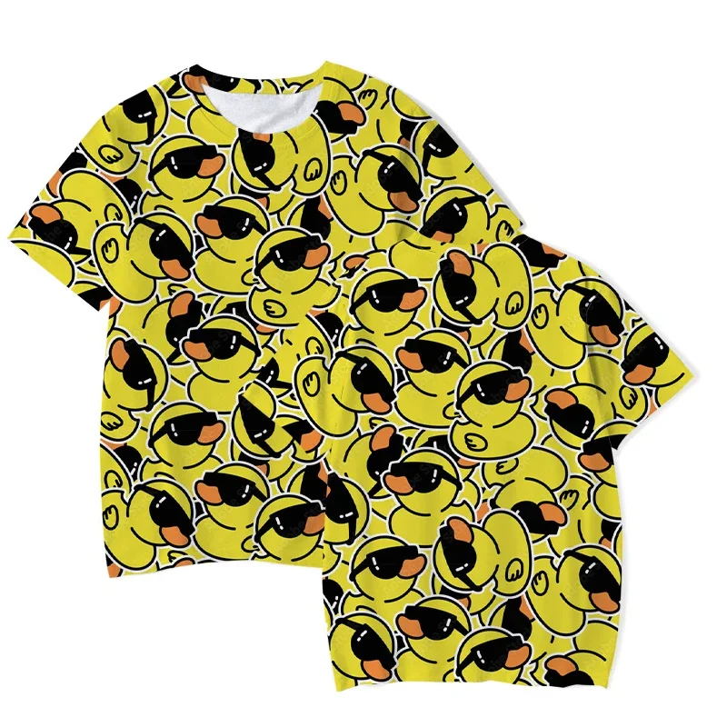 

Cartoon Yellow Duck T-shirt for men summer short sleeve clothing casual oversize streetwear male fashion 3D printed tees & Tops