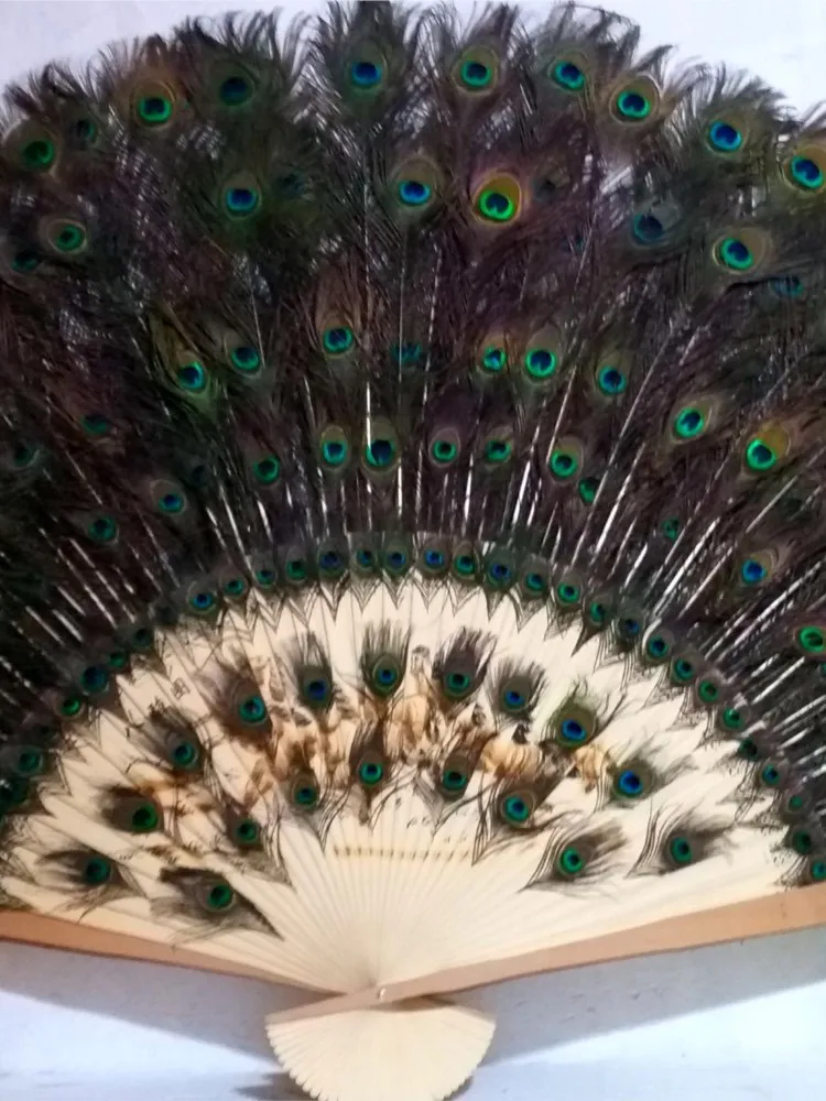 

Peacock feather fan living room lobby tea background decoration