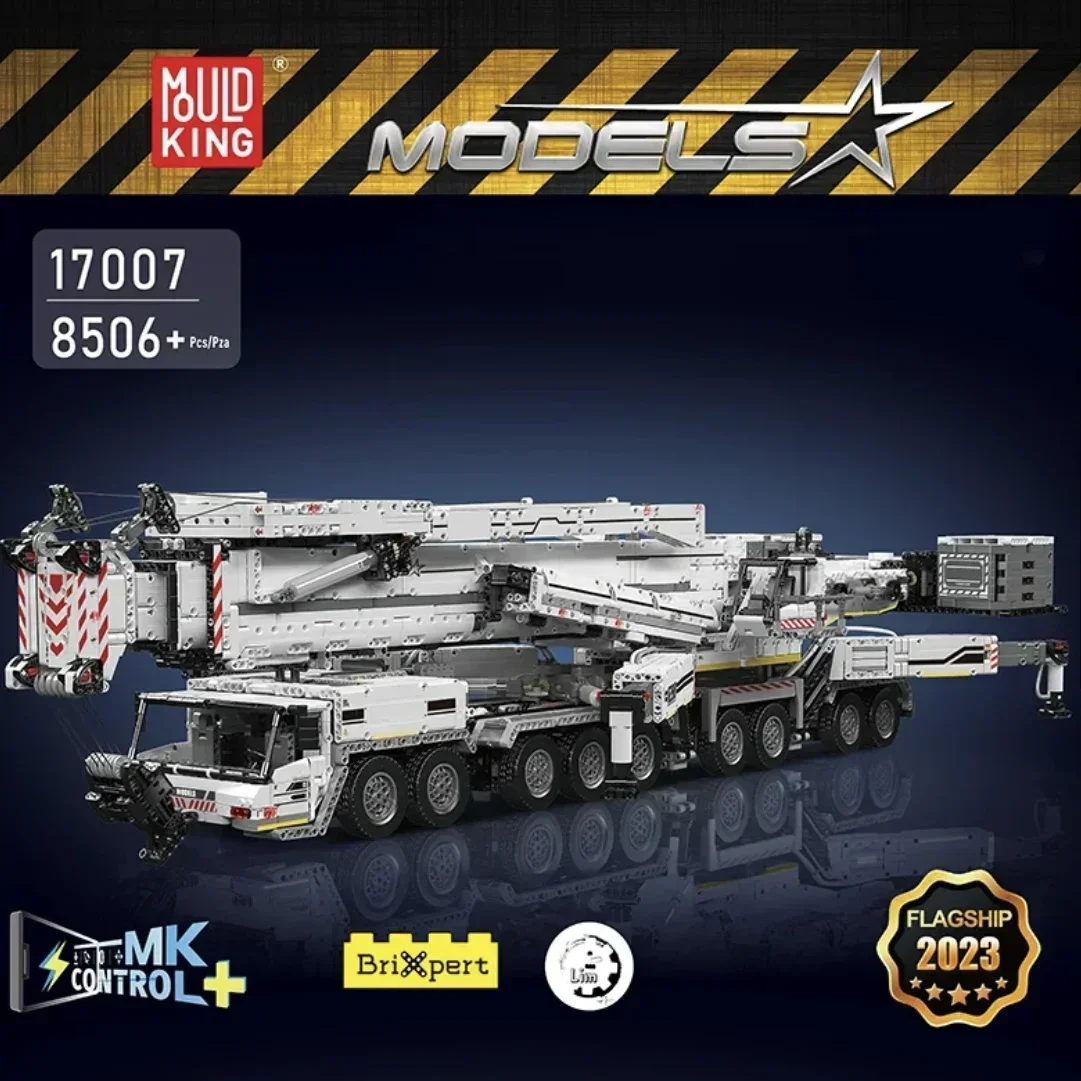 MOULD KING 17008 Moter Power APP Remote Control Liebherred 11200 Mobile Crane MOC Building Blocks Set Construction Toys 8506pcs