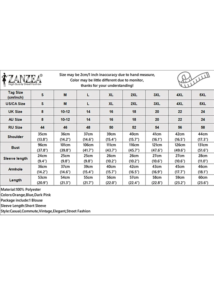 2025 ZANZEA 여성용 튜닉 엘레강스 웨이브 밑단 오피스룩 여름 숏 퍼프 소매 솔리드 패션 셔츠 블라우스