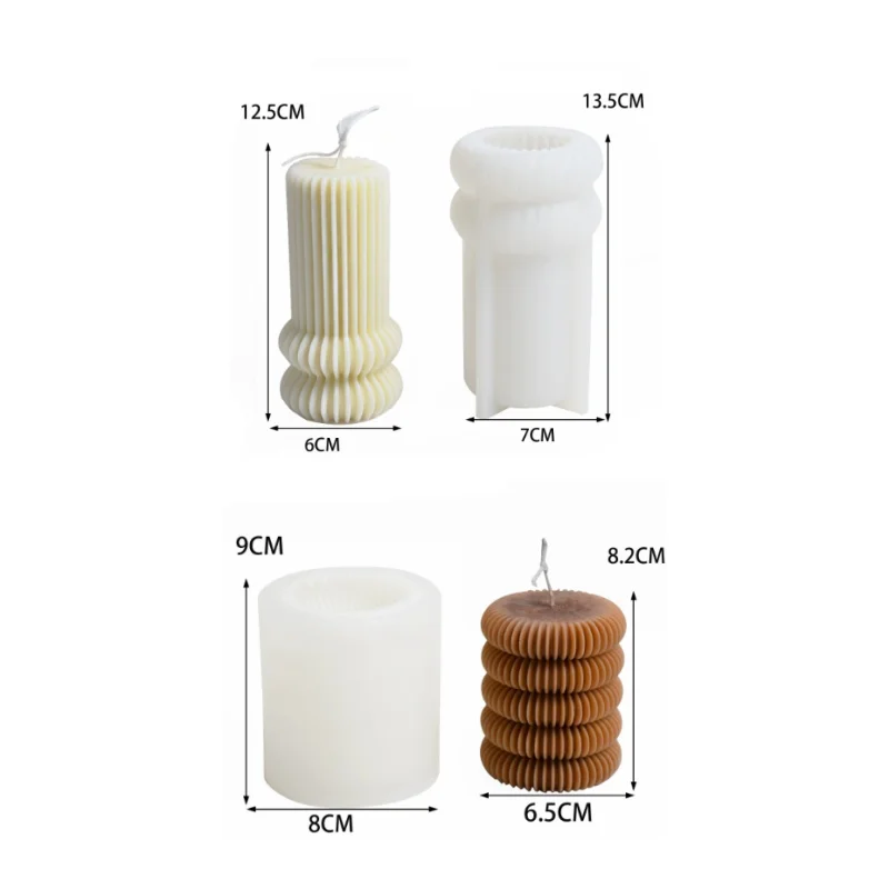 

2pcs Modern Pillar Candle Mold: Minimalist Cylinder Silicone Mold for DIY Candles & Elegant Plaster Decor