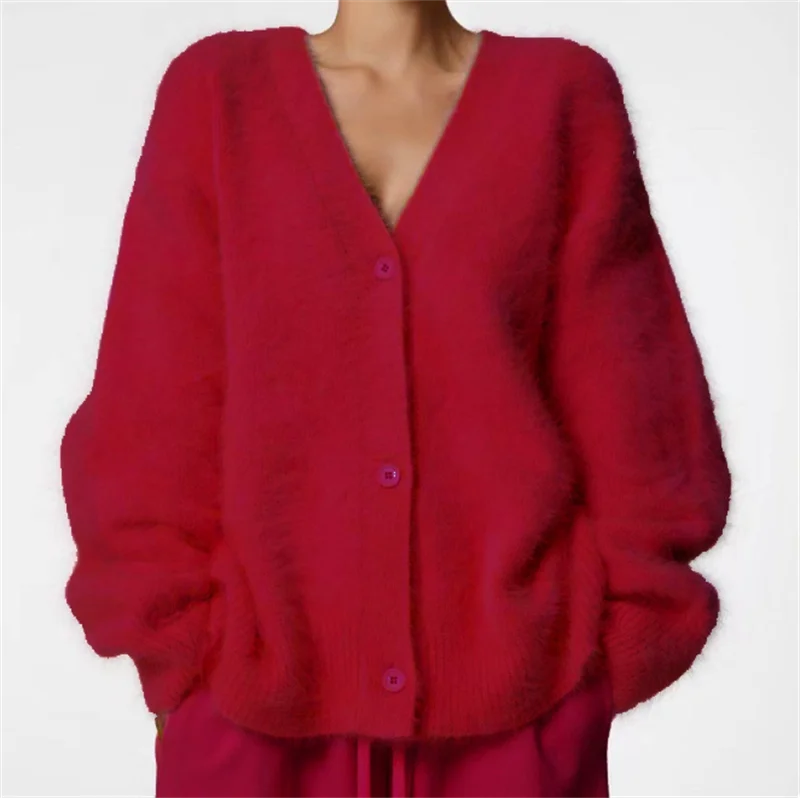 

Ladies New Spring and Autumn Cardigan Women Loose Joker Sweater Coat Soft and Comfortable Long-sleeved Sweater Women's Coat