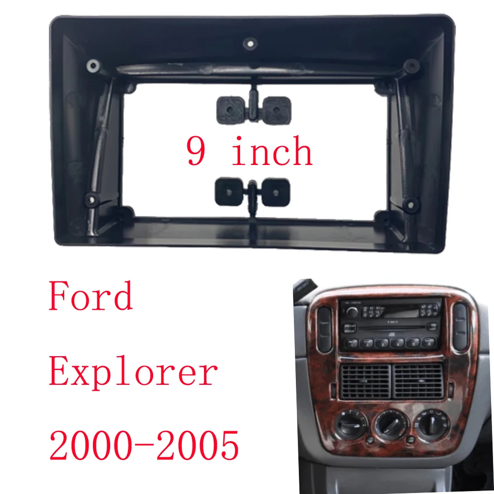 

9-дюймовая автомобильная панель радиоприемника для Ford Explorer 2000-2005, комплект приборной панели, установка лицевой панели консоли, отделка 9-дюймовой крышки адаптера