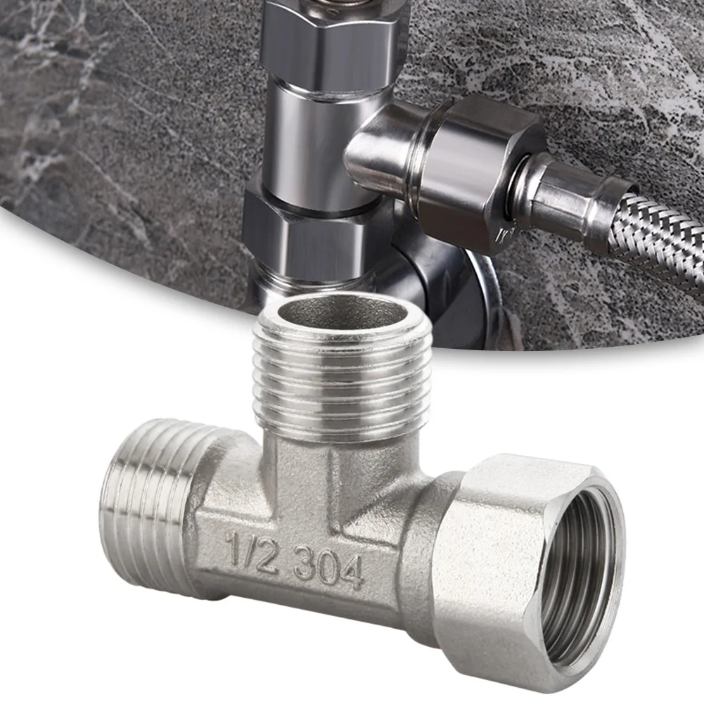 G1/2 T-Adapter 3-Wege-Ventil Toiletten-Umstellventil Edelstahl Bidet-Sprühgerät Duscharmatur Badezimmer Dusche Wassersplitter