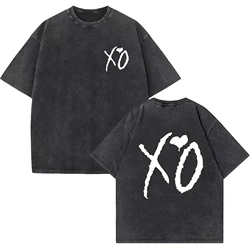 The Weeknd XO Washed T-shirt The Weeknd Merch Unisex Casual Harajuku Short Sleeve Tshirts