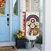 InkRain Patriotic Garden Flag Wreath Glove Star Porch Accent 12x18 Inch Double Sided Linen Yard Outdoor Decor for Farmhouse  llz