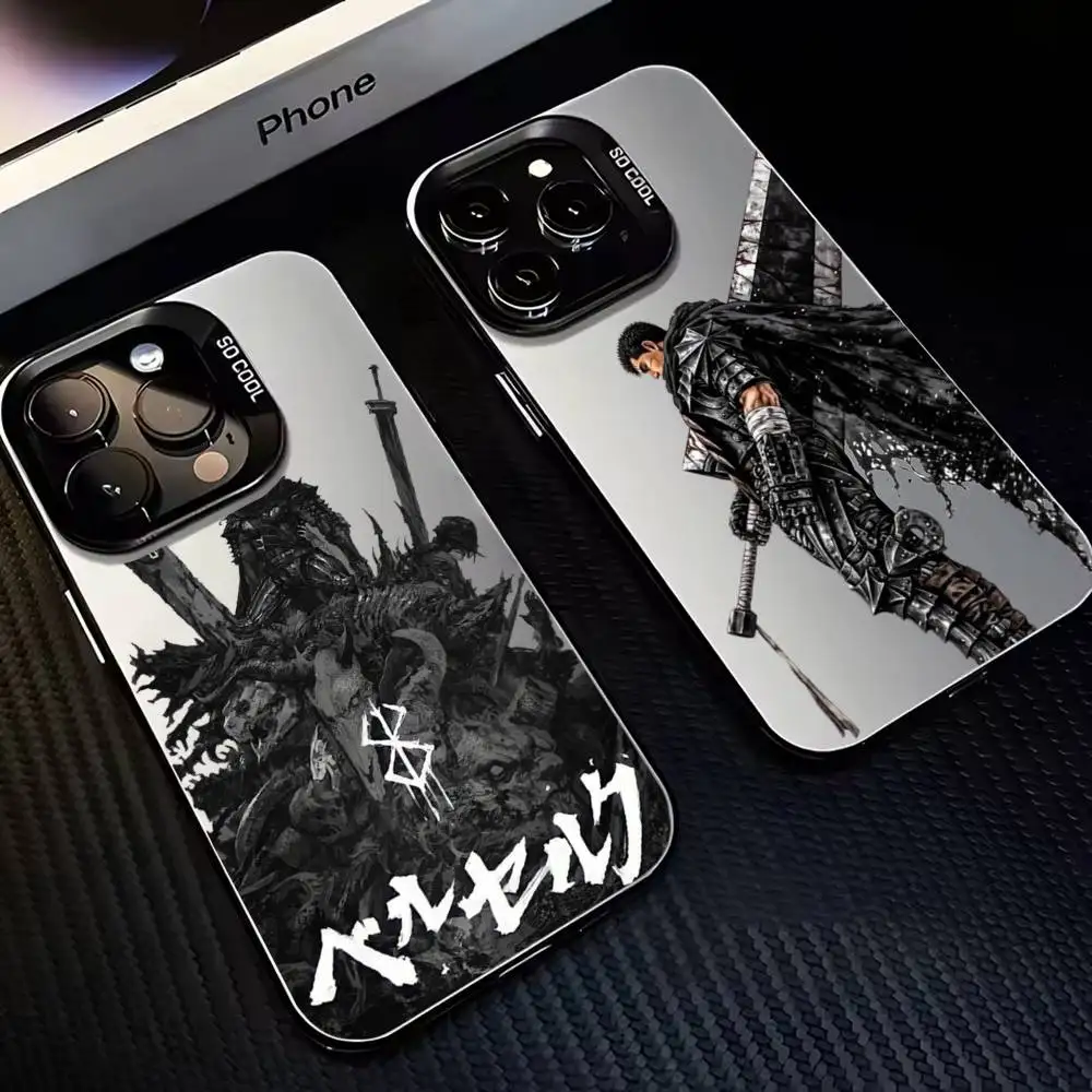 

JAPAN ANIME B-Berserk G-Guts Phone Case For iPhone 16,15,14,13,12,11,Mini,Pro,MAX Black Matte Shockproof Cover