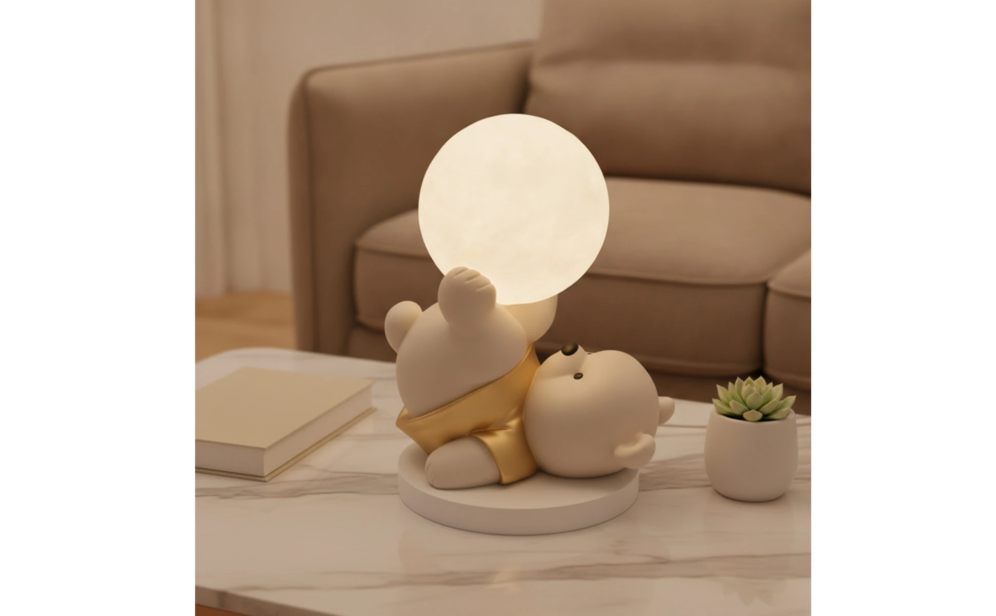 Bear Night Light Decorative Bear Ornament with Lamp Cartoon Matte for Children, Bedside Table, Bedroom Bear Night Light Decorative Bear Ornament with Lamp Cartoon Matte for Children, Bedside Table, Bedroom