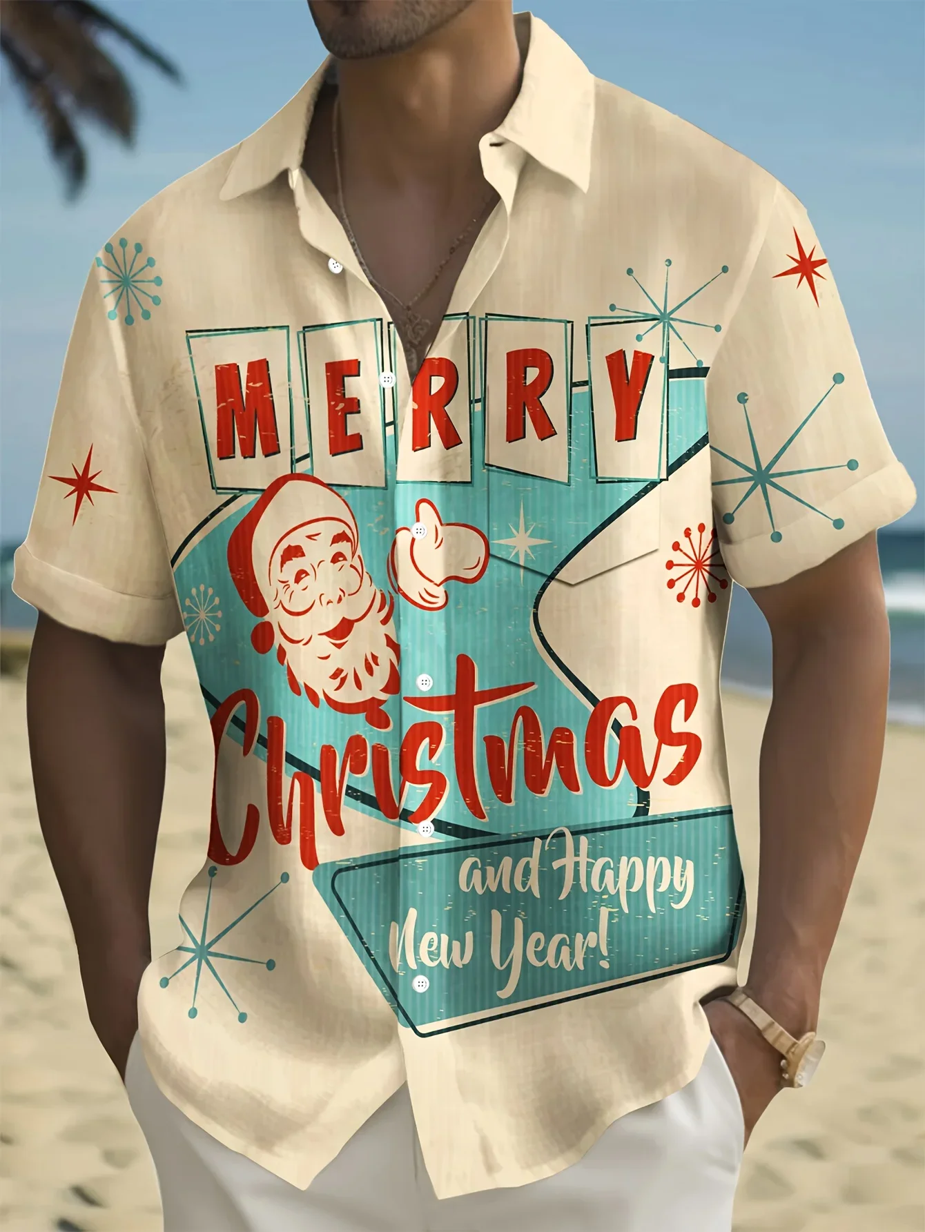 Summer Stylish Men's Hawaiian Shirt Man Short Sleeve Bold Party Print Lightweight Breathable Urban Fashion Tops