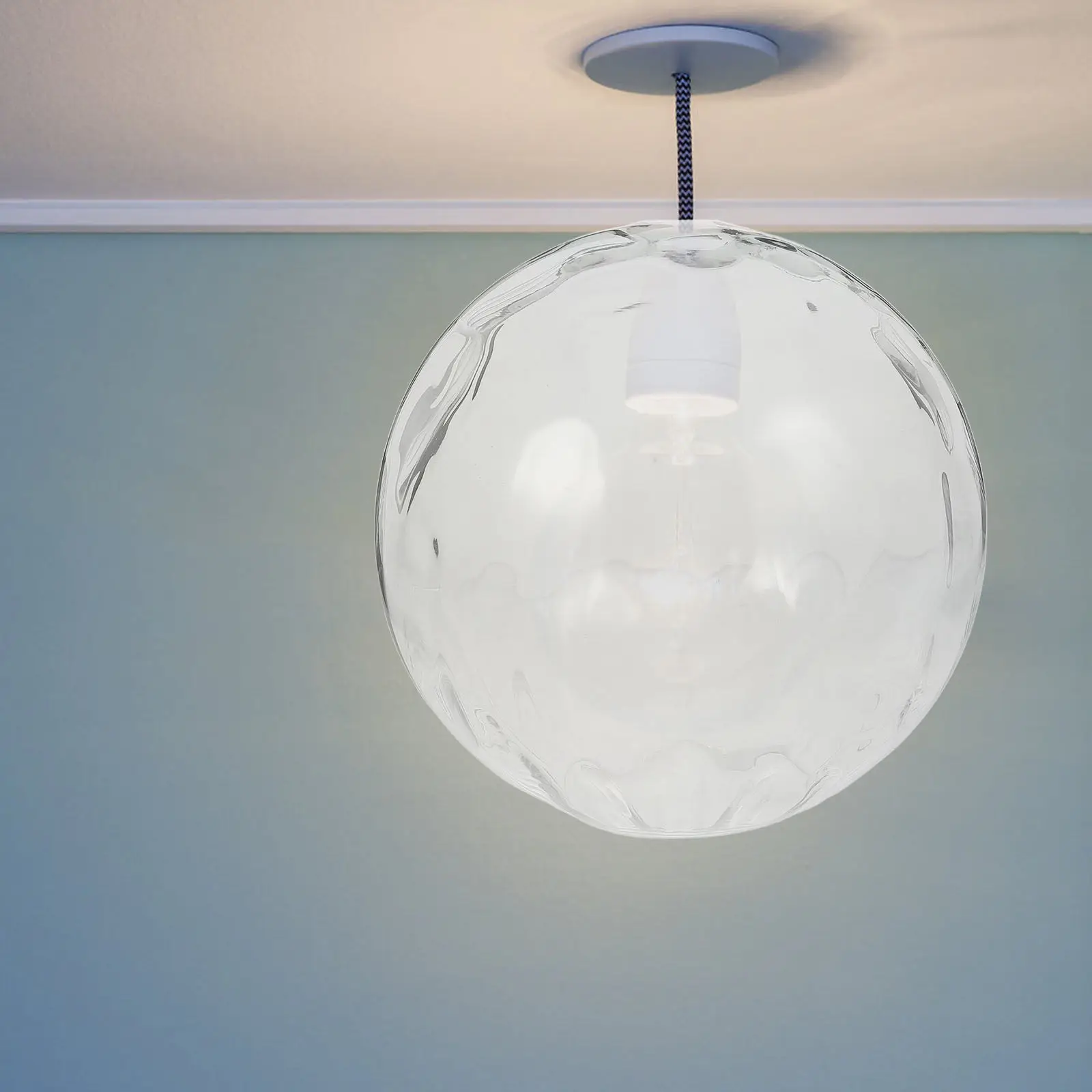 

Круглый прозрачный стеклянный плафон для домашнего декора, гостиной, спальни, столовой, сменный винтажный абажур-шар