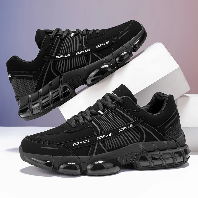 

New Autumn Men's Leather Waterproof Sneakers - Non-Slip Air Cushion Running & Casual Shoes