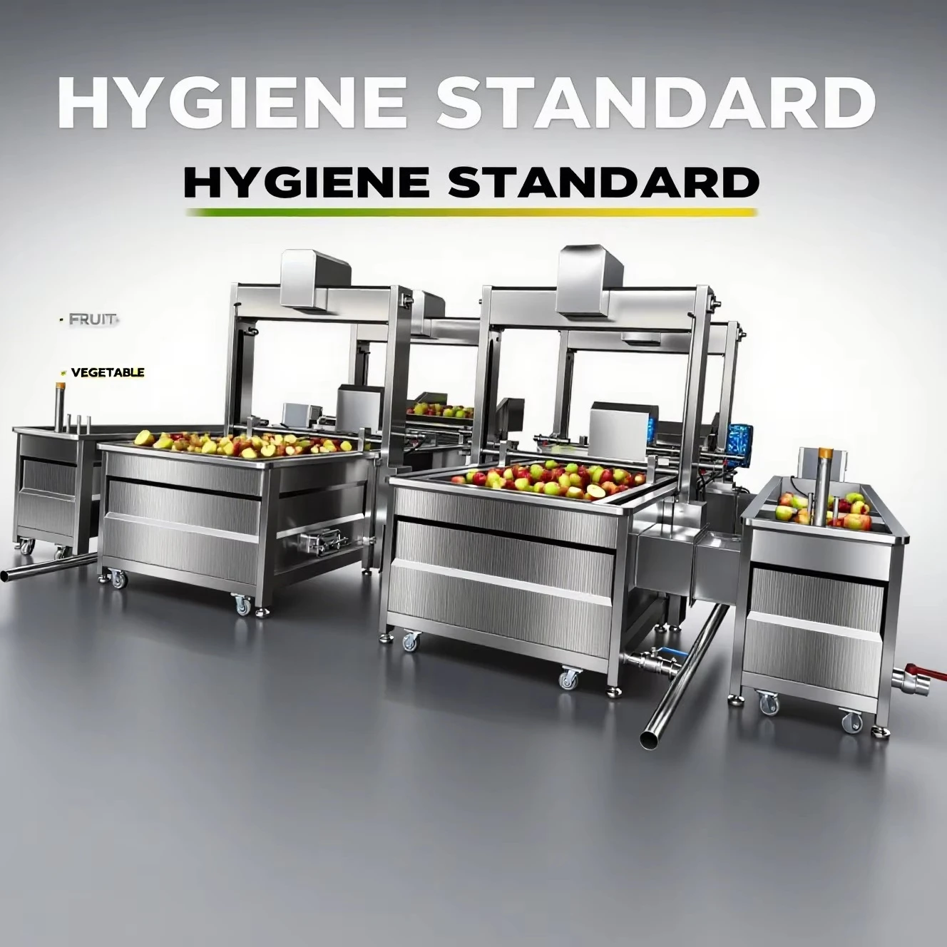 CE Certified Automatic Vegetable Fruit Processing Equipment - Washing + Cutting + Blanching Production Line