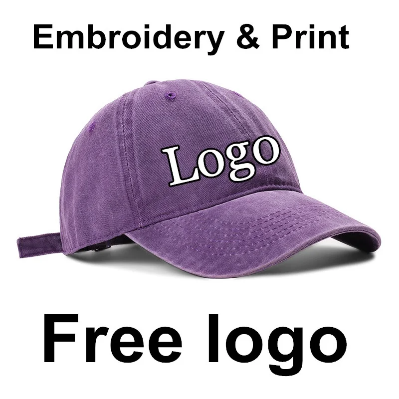 Custom logo baseball cap Vintage men women fishing sports hat DIY embroidery trucker hat Adjustable Fitted dad hat