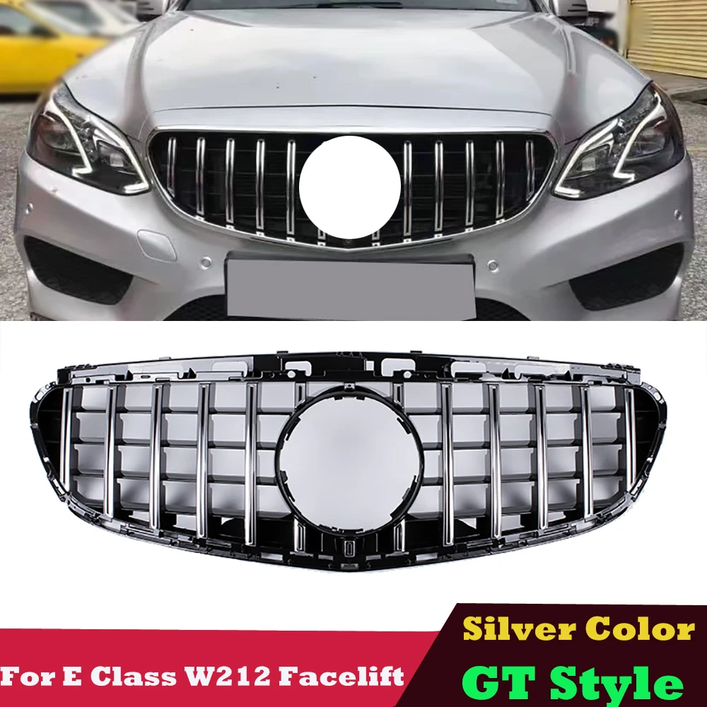 

W212 Facelift Grille GTR Style Panamericana Silver Front Grill For Mercedes E Class W212 2013-2016 E400 E500