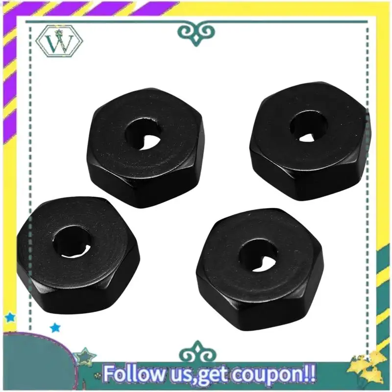 

(New) 16X Aluminum Alloy 12Mm Combiner Wheel Hub Hex Adapter Upgrades For Wltoys 144001 1/14 RC Car Spare Parts,Black