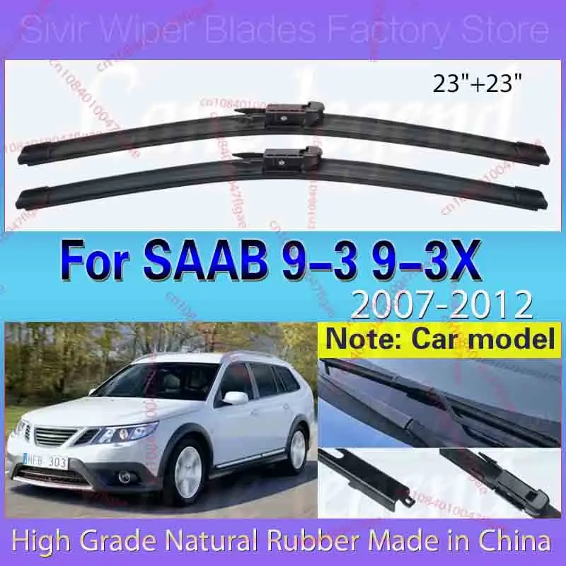 

Для SAAB 9-3 9-3X 2007 2008 2009 2010 2011 2012 передние щетки стеклоочистителя лобовое стекло чистое окно автомобильные щетки от дождя 23 "+ 23"