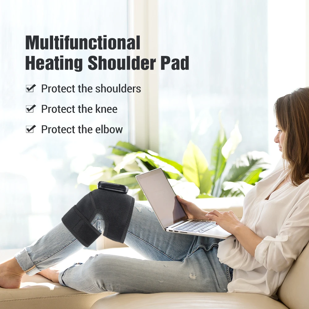 Eletric Heating Vibration Knee Massage Physiotherapy Knee Pads for Elbow Joint Osteoarthritis Rheumatic Pain Warm Massage