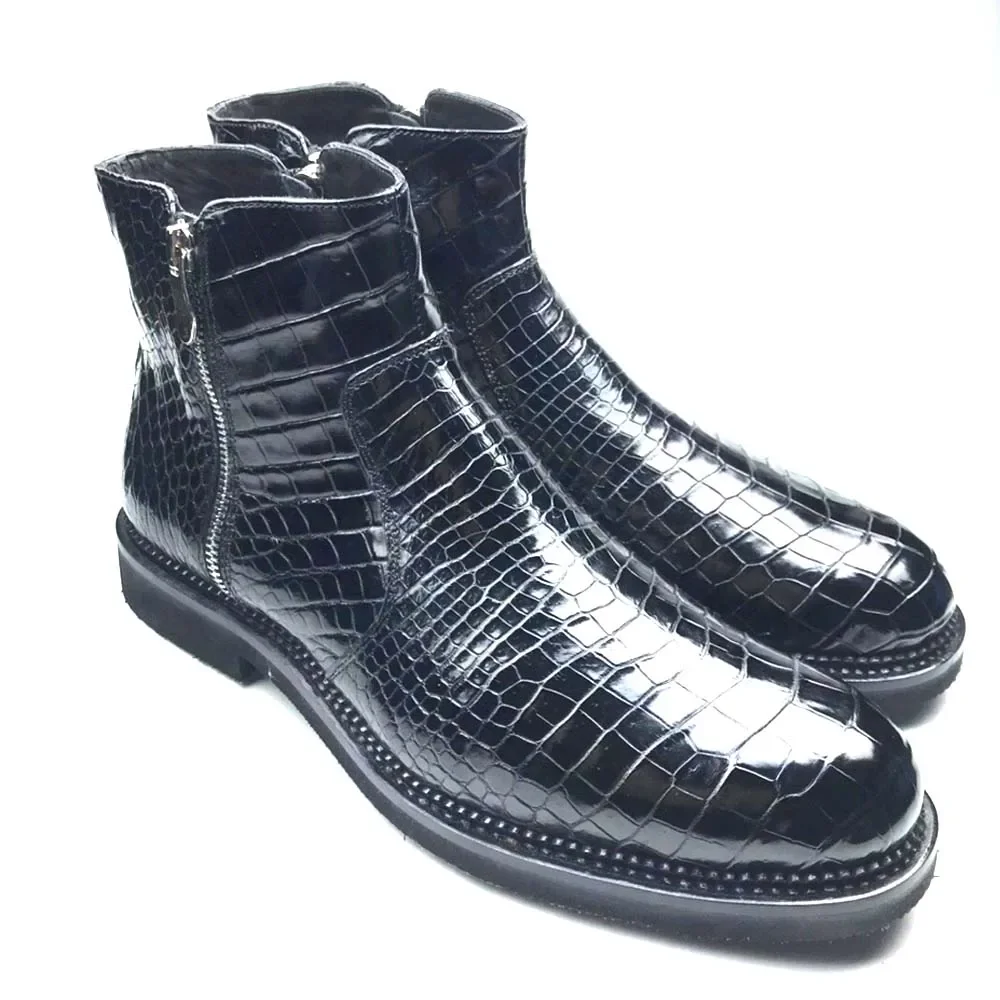 chue new arrival men boots men crocodile leather shoes male boots men crocodile boots