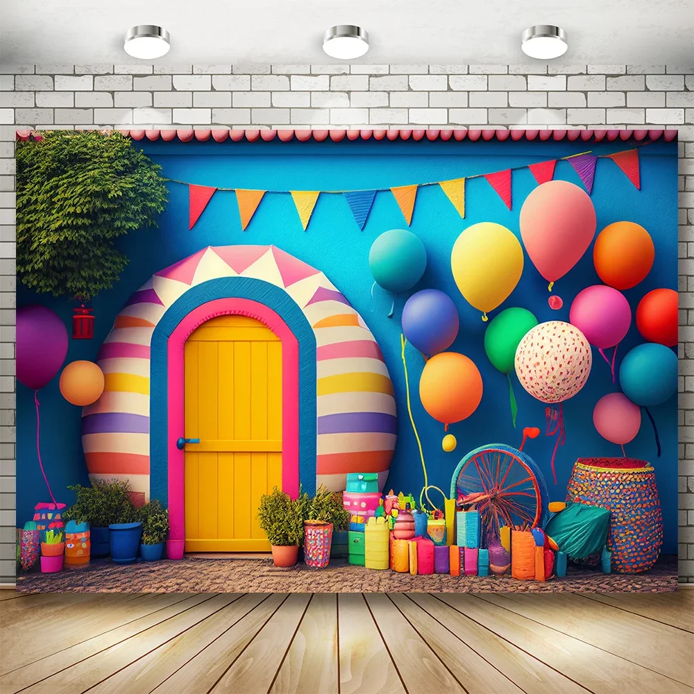 

Photography Background Colorful Balloon Carnival Child Birthday Party Decor Family Photozone Backdrop Props Photo Studio