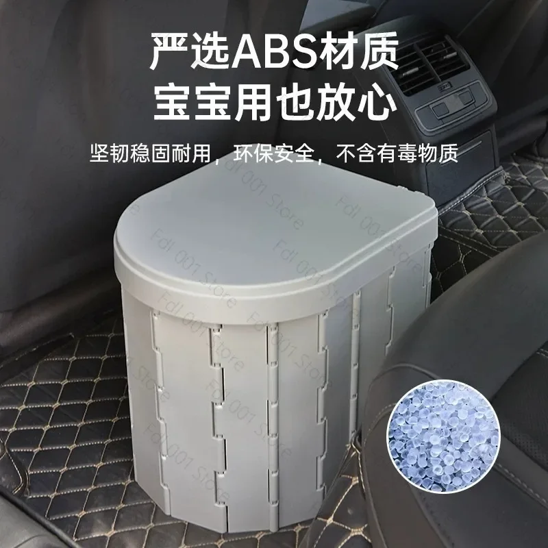 Folding Portable Toilet with Lid Outdoor Camping Travel Potty Emergency Mobile Commode Car Travel Portable Toliet