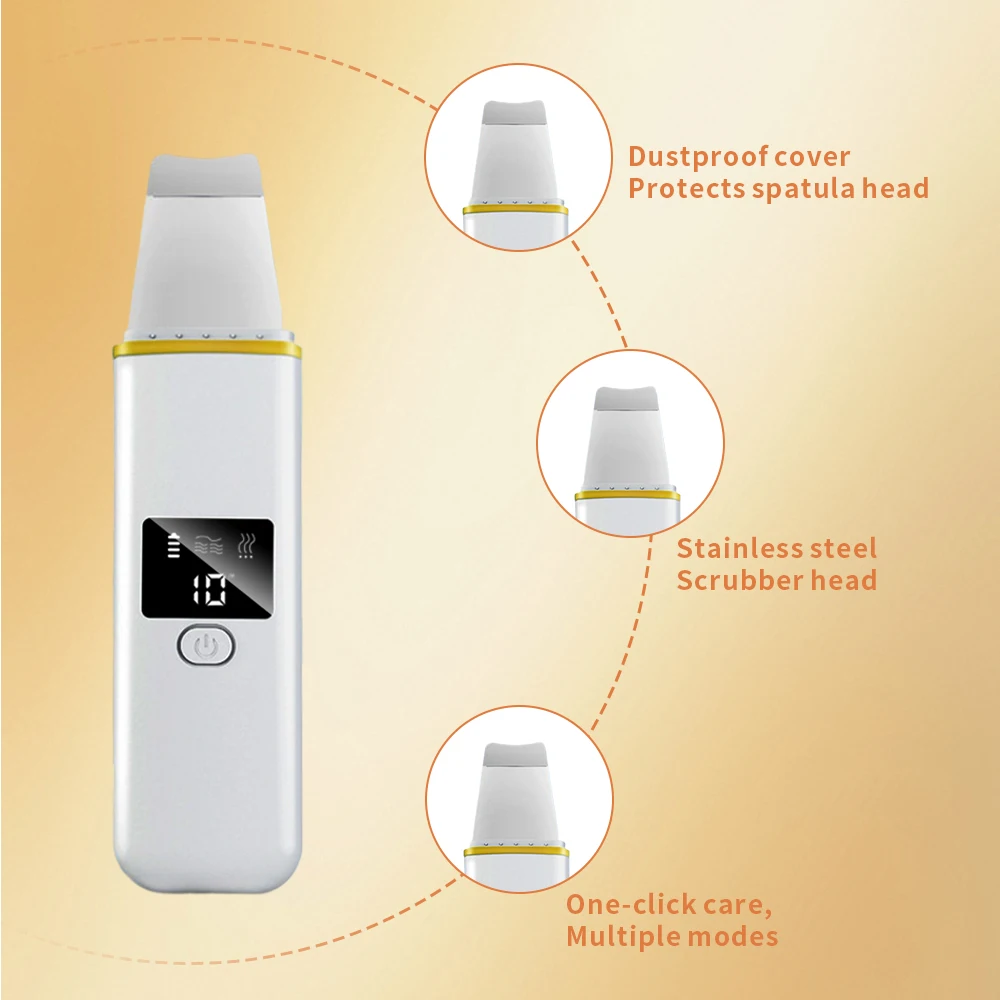 Ultrasone Huid Scrubber Remover Mee-eter Ultrasone Peeling Gezichtsscrubber Schop Gezicht Lifting Verwijderen Porie Acne Diepe Reiniging