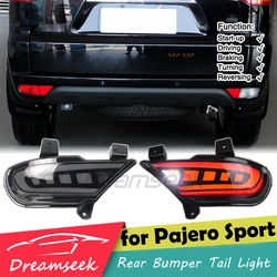 LED Rear Bumper Tail Brake Light for Mitsubishi Pajero Sport 2013 2014 2015 Turn Signal Blinker Reverse Lamp Indicator Red Lens