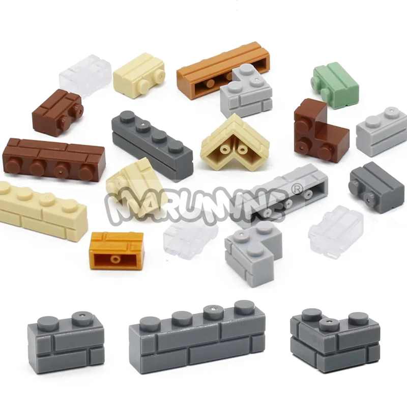 Marumine MOC 벽돌 1x4 1x2 벽 큐브 15533 98283 2357 주택 빌딩 블록 액세서리 조립 입자 호환 DIY 장난감