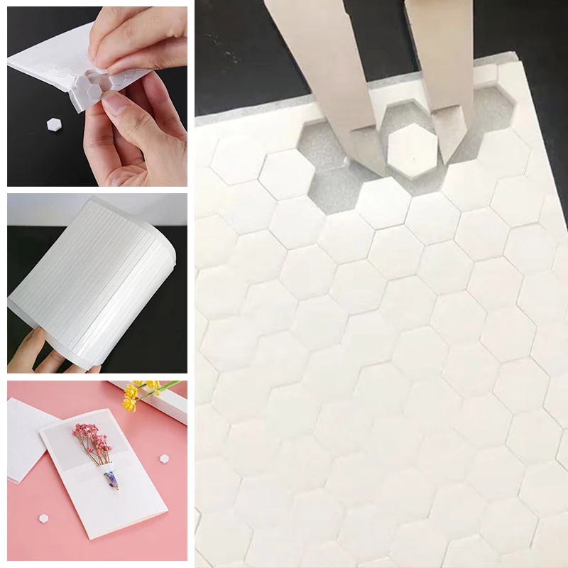 

Mini Foam Double-sided Adhesive Tape DIY Carft Paper Scrapbooking Hexagon Dots Fastener Tape Invitation Card Strong Glue Sticker