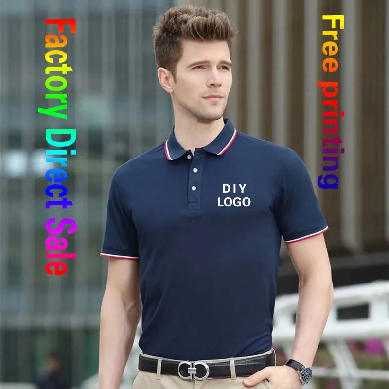 Polo Shirt Customized Workwear Corporate Embroidery Printing LOGO  Advertising Culture Shirt t-Shirt  Short-Sleeve clothes