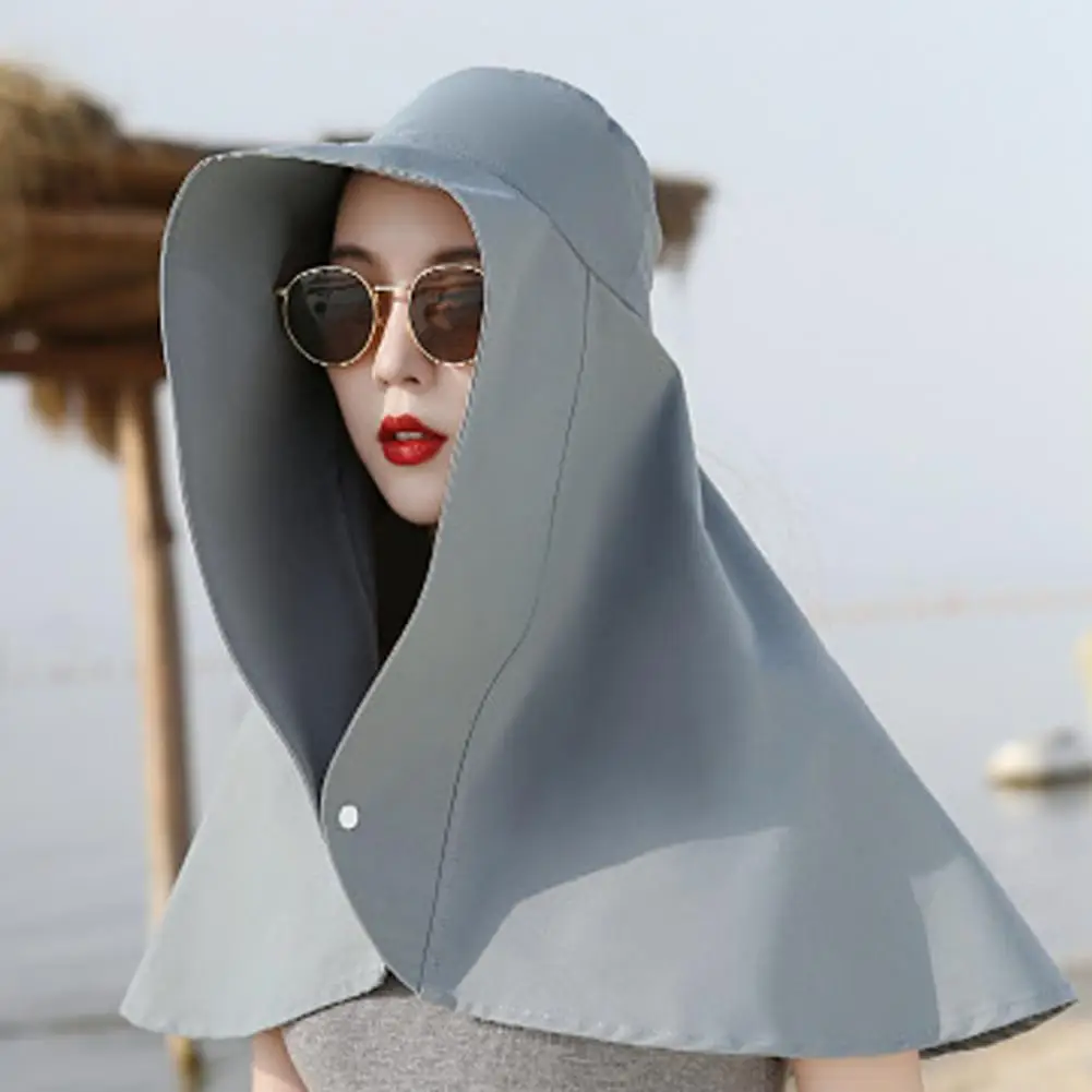 Sun Hat Large Brim Solid Color Sun Hat Quick Drying Moisture Wicking Fabric Breathable Cooling Hoodie Hat