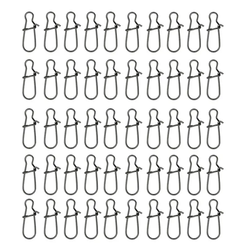 

Крючки-карабины HOES-100PCS, черные, усиленные, быстросъемные, для рыболовных приманок, 10 шт., для твердых и мягких приманок