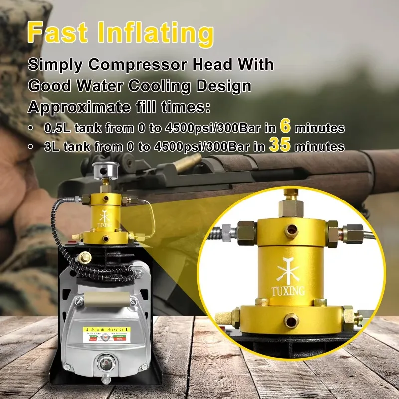 TUXING Wholesale High Pressure 110/220V 4500psi 300bar 30mpa Electric Scuba Diving Filling Paintball Scuba PCP Air Compressor