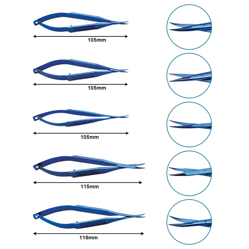 Ophthalmic Scissors Conjunctiva Scissors Castroviejo Scissors Ophthalmic Eye Instrument Titanium Alloy