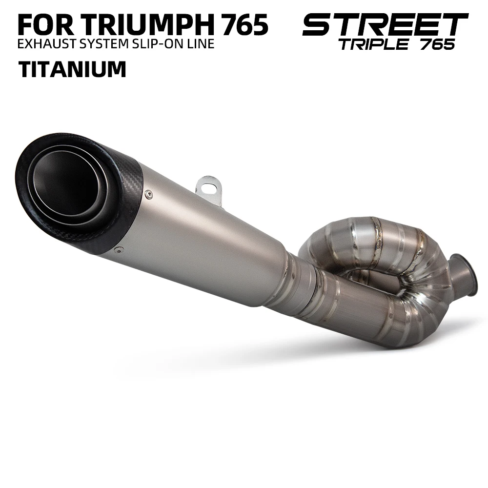 Motorcycle Exhaust Modify Slip on Racing Line Roundabout Titanium Mid Pipe Carbon Muffler For Triumph Street Triple 765R S 765RS